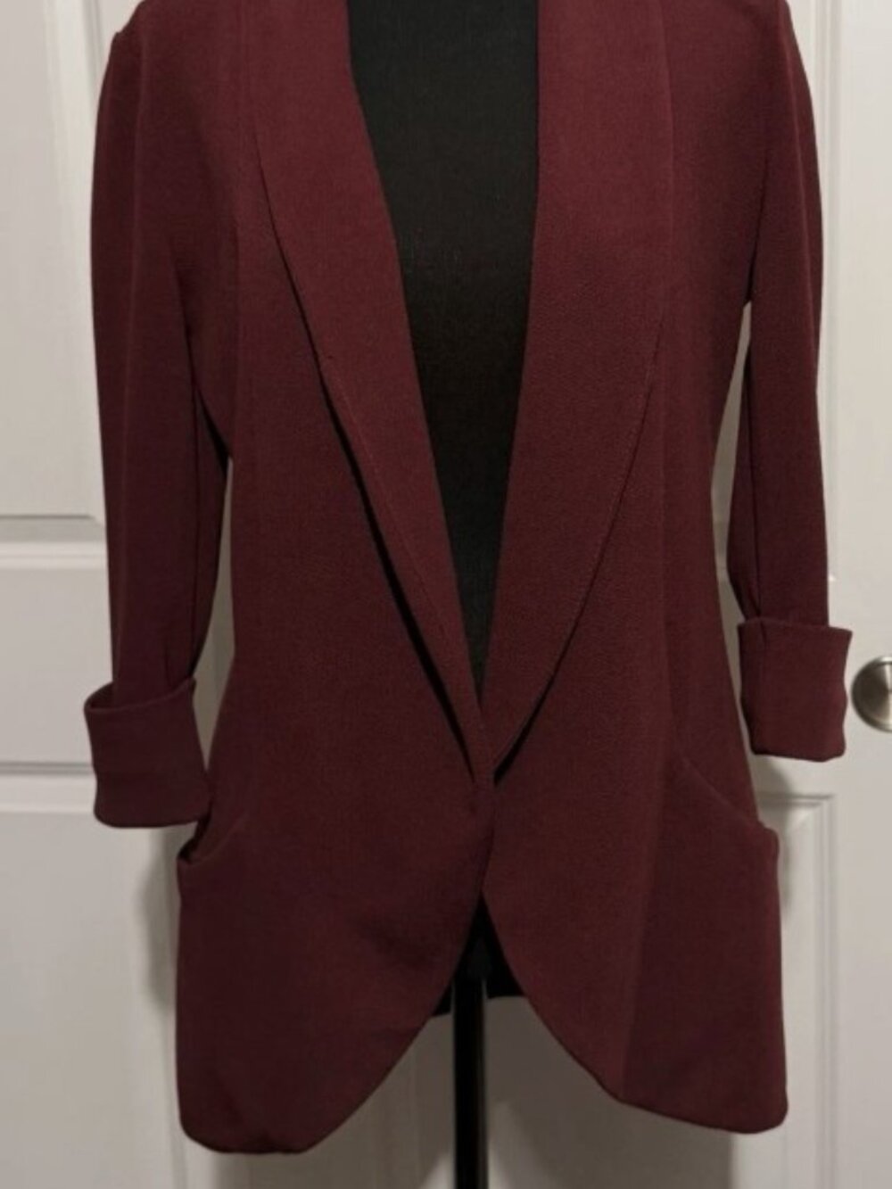Burgundy French Mauve Melanie Knit Jacket, Size Large